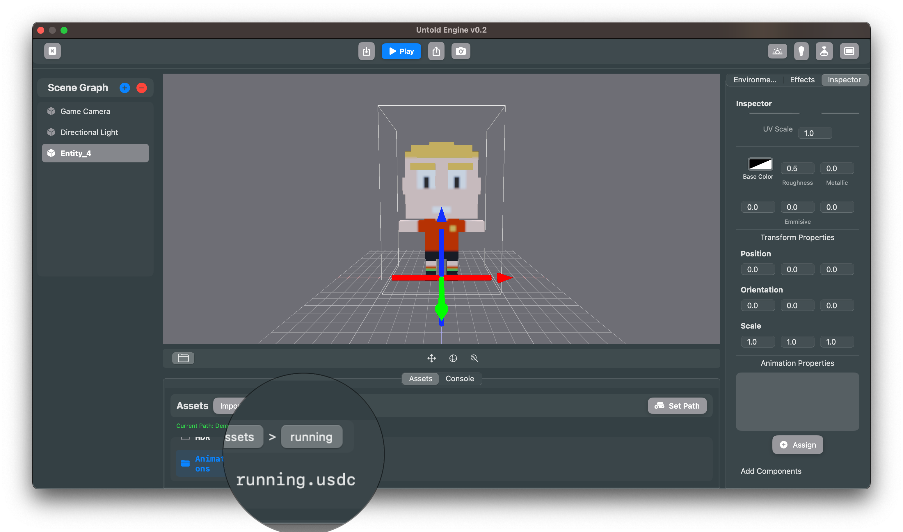 select animation file